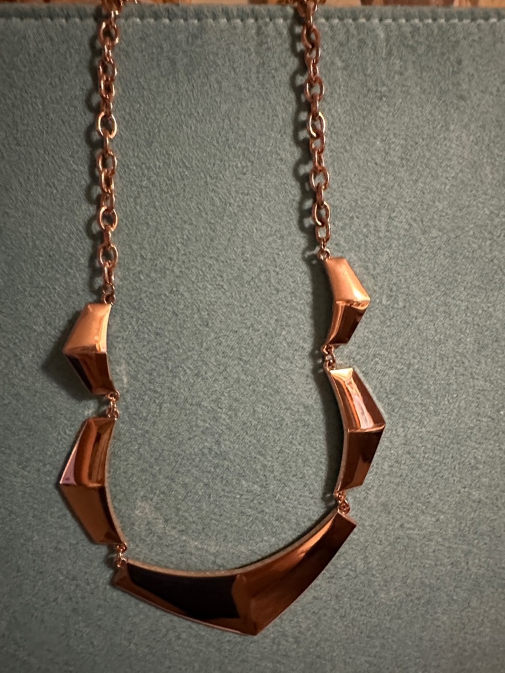 Rose Gold Geometric Statement Necklace